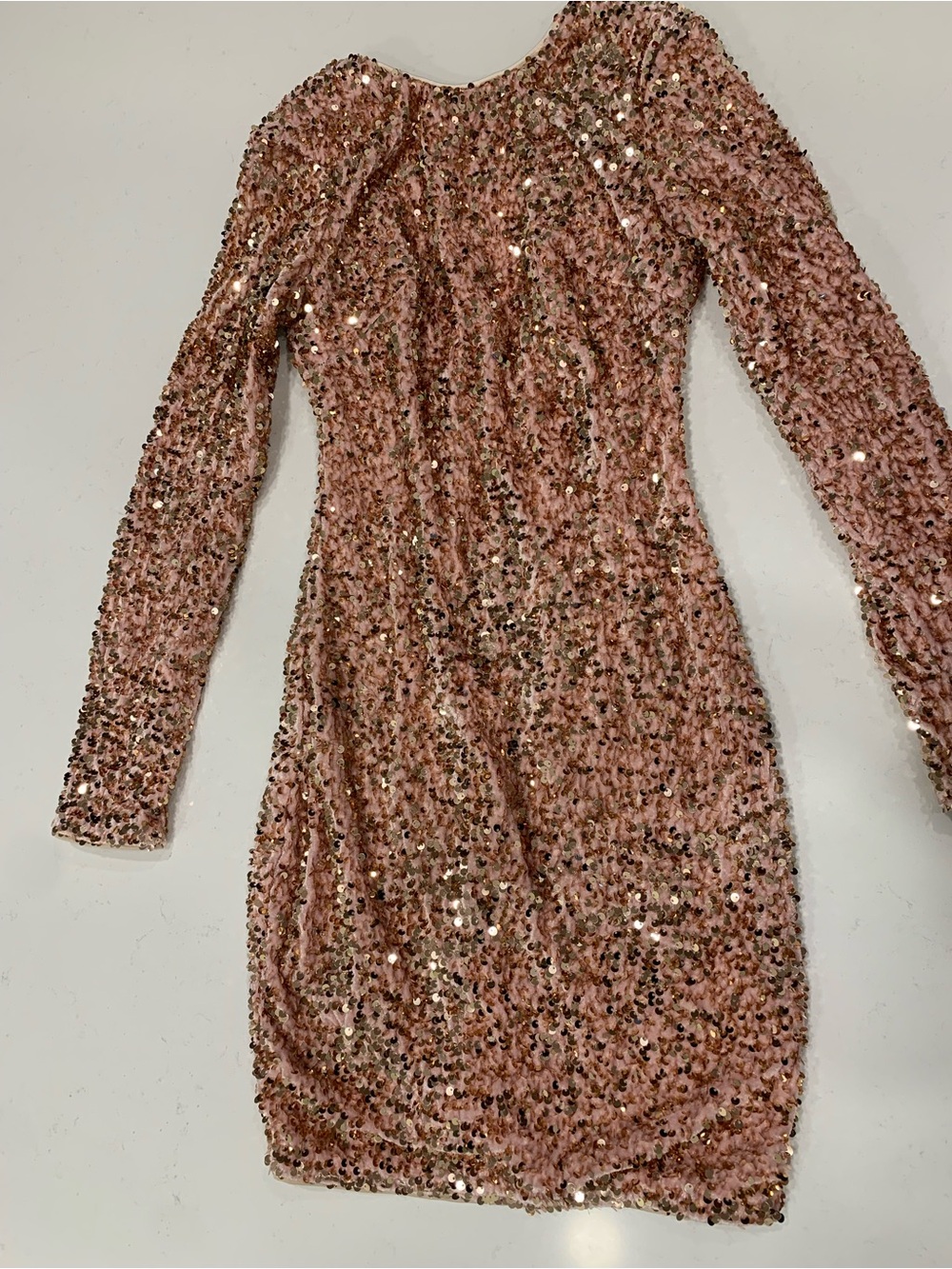 Velvet Pink Sequin Party Dress